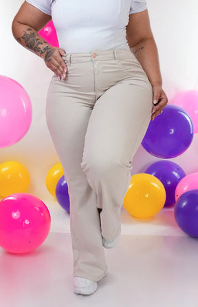 CALÇA FEMININA - WIDE LEG NUDE CHIC