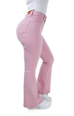 CALÇA JEANS FLARE PARA BAIXINHAS - ROSA BEBÊ